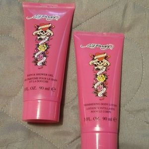 Ed Hardy bath gel and lotion
